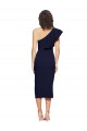 One Shoulder Midi Length Stretch Crepe Dark Navy Sleeveless Formal Evening Gown / Prom Dress / Bridesmaid Dress Darwin