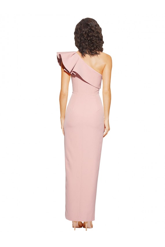 One Shoulder Long Stretch Crepe Mauve Sheath Sleeveless Formal Evening Gown / Prom Dress / Bridesmaid Dress Darwin