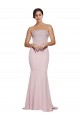 Strapless Sweep Train Stretch Crepe Mauve Sleeveless Formal Evening Gown / Prom Dress / Bridesmaid Dress Darwin