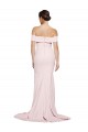Square Neck Sweep Train Stretch Crepe Pink Sleeveless Formal Evening Gown / Prom Dress / Bridesmaid Dress Darwin