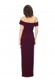 Square Neck Long Stretch Crepe Burgundy Gold Sleeveless Formal Evening Gown / Prom Dress / Bridesmaid Dress Darwin