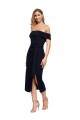 Square Neck Midi Length Stretch Crepe Black Sleeveless Formal Evening Gown / Prom Dress / Bridesmaid Dress Darwin
