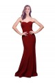 Strapless Long Stretch Crepe Burgundy Sleeveless Formal Evening Gown / Prom Dress / Bridesmaid Dress Darwin