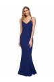 V-Neck Long Stretch Crepe Royal Blue Sleeveless Formal Dress / Bridesmaid Dress Darwin