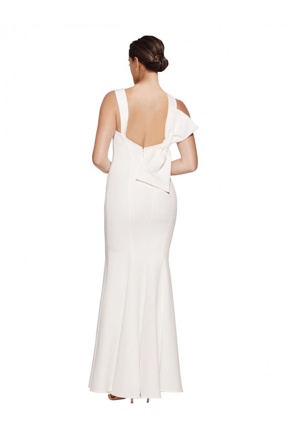 Square Neck Long Stretch Crepe Ivory Sleeveless Formal Evening Gown / Prom Dress / Bridesmaid Dress Darwin
