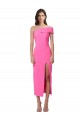 One Shoulder Midi Length Stretch Crepe Fuchsia Sleeveless Evening Gown / Prom Dress / Bridesmaid Dress Darwin