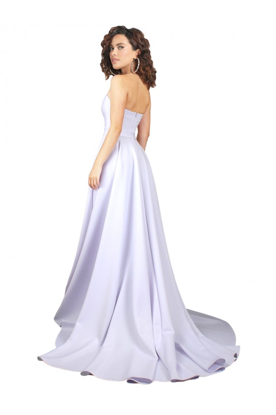 Sweetheart Long Stretch Crepe White Sleeveless Beach Wedding Dress Darwin