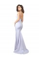 High Neck Long Stretch Crepe White Sleeveless Beach Wedding Dress Darwin