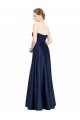 Sweetheart Long Stretch Satin Dark Navy Sleeveless Black Tie Evening Gown / Bridesmaid Dress Darwin