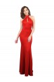 Halter Neck Long Stretch Satin Red Sleeveless Formal Evening Gown / Prom Dress / Bridesmaid Dress Darwin