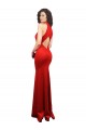 Halter Neck Long Stretch Satin Red Sleeveless Formal Evening Gown / Prom Dress / Bridesmaid Dress Darwin