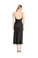 Cowl Neck Midi Length Stretch Satin Black Sleeveless Formal Evening Gown / Prom Dress / Bridesmaid Dress Darwin