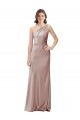 One Shoulder Long Stretch Satin Dusty Pink Sleeveless Formal Evening Gown / Prom Dress / Bridesmaid Dress Darwin