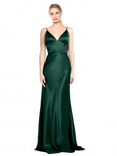High Neck Long Stretch Satin Hunter Sleeveless Formal Evening Gown / Prom Dress / Bridesmaid Dress Darwin
