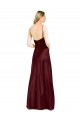 V-Neck Long Stretch Satin Burgundy Gold Sleeveless Bridesmaid Dress / Evening Dress Darwin