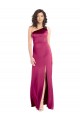 One Shoulder Long Stretch Satin Fuchsia Sleeveless Formal Evening Gown / Prom Dress / Bridesmaid Dress Darwin