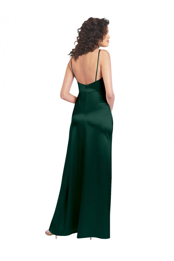Scoop Neck Long Stretch Satin Hunter Sleeveless Formal Evening Gown / Prom Dress / Bridesmaid Dress Darwin