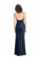 Cowl Neck Long Stretch Satin Dark Navy Sleeveless Black Tie Evening Gown / Prom Dress / Bridesmaid Dress Darwin