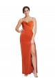 Cowl Neck Sweep Train Stretch Satin Rust Sleeveless Formal Evening Gown / Prom Dress / Bridesmaid Dress Darwin