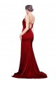 Cowl Neck Sweep Train Stretch Satin Burgundy Sleeveless Black Tie Evening Gown / Prom Dress / Bridesmaid Dress Darwin