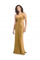 One Shoulder Long Stretch Satin Gold Sleeveless Formal Evening Gown / Prom Dress / Bridesmaid Dress Darwin