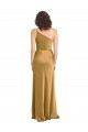 One Shoulder Long Stretch Satin Gold Sleeveless Formal Evening Gown / Prom Dress / Bridesmaid Dress Darwin