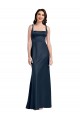 Square Neck Long Stretch Satin Dark Navy Sleeveless Formal Evening Gown / Prom Dress / Bridesmaid Dress Darwin