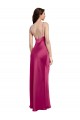 V-Neck Long Stretch Satin Fuchsia Sleeveless Formal Evening Dress / Bridesmaid Dress Darwin