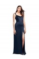 Cowl Neck Long Stretch Satin Dark Navy Sleeveless Formal Evening Gown / Prom Dress / Bridesmaid Dress Darwin
