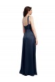 Cowl Neck Long Stretch Satin Dark Navy Sleeveless Formal Evening Gown / Prom Dress / Bridesmaid Dress Darwin