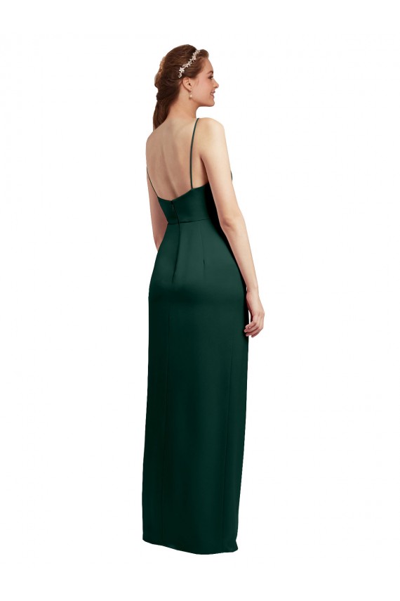 Square Neck Long Stretch Satin Hunter Sleeveless Formal Evening Gown / Prom Dress / Bridesmaid Dress Darwin