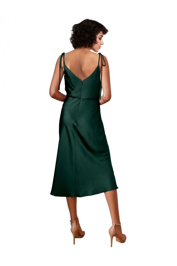 Cowl Neck Midi Length Stretch Satin Hunter Sleeveless Black Tie Evening Gown / Prom Dress / Bridesmaid Dress Darwin