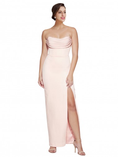 Cowl Neck Long Stretch Satin Sleeveless Formal Evening Gown / Prom Dress / Bridesmaid Dress Darwin