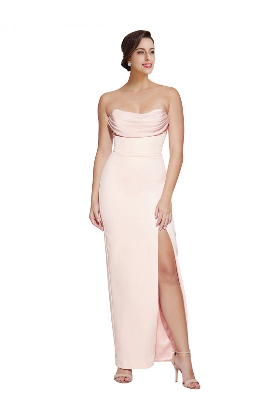 Cowl Neck Long Stretch Satin Sleeveless Formal Evening Gown / Prom Dress / Bridesmaid Dress Darwin