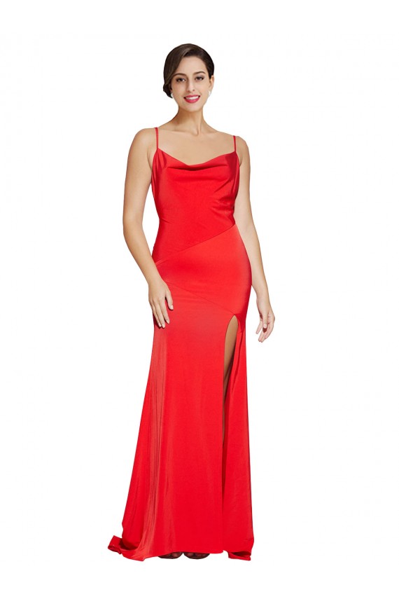 Strapless Long Stretch Satin Red Sleeveless Formal Evening Gown / Prom Dress / Bridesmaid Dress Darwin