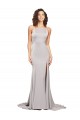 High Neck Sweep Train Stretch Satin Sleeveless Formal Evening Gown / Prom Dress / Bridesmaid Dress Darwin