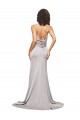 High Neck Sweep Train Stretch Satin Sleeveless Formal Evening Gown / Prom Dress / Bridesmaid Dress Darwin