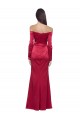 Sweetheart Long Stretch Satin Dark Red Long Sleeves Formal Evening Gown / Prom Dress / Bridesmaid Dress Darwin