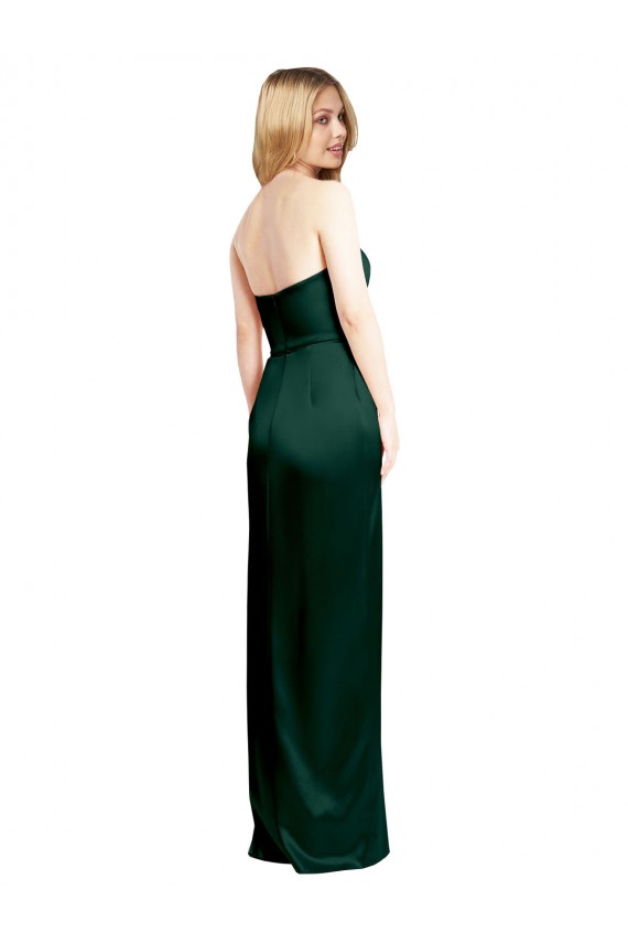 Strapless Long Stretch Satin Hunter Sleeveless Formal Evening Gown / Prom Dress / Bridesmaid Dress Darwin
