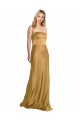 Strapless Long Stretch Satin Gold Sleeveless Formal Evening Gown / Prom Dress / Bridesmaid Dress Darwin