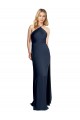 Halter Neck Long Stretch Satin Dark Navy Sleeveless Formal Evening Gown / Prom Dress / Bridesmaid Dress Darwin