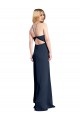Halter Neck Long Stretch Satin Dark Navy Sleeveless Formal Evening Gown / Prom Dress / Bridesmaid Dress Darwin