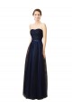 Strapless Long Tulle Dark Navy Sleeveless Bridesmaid Gown Darwin