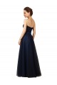 Strapless Long Tulle Dark Navy Sleeveless Bridesmaid Gown Darwin