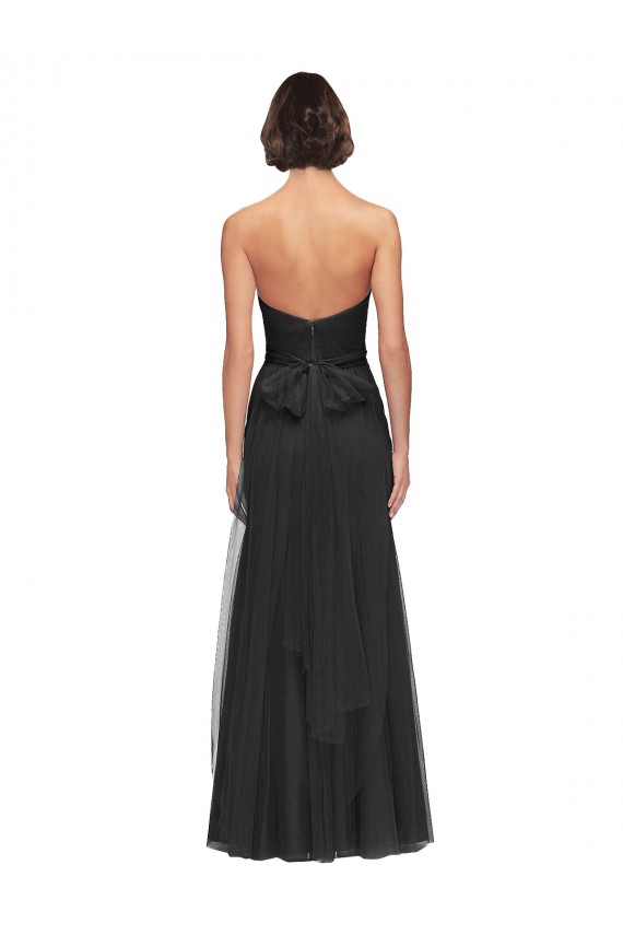 Sweetheart Long Tulle Black Sleeveless Bridesmaid Gown Darwin