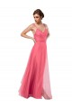 Spaghetti Straps Long Tulle Watermelon Sleeveless Bridesmaid Dress Darwin