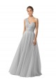 One Shoulder Long Tulle Silver Sleeveless Bridesmaid Gown Darwin