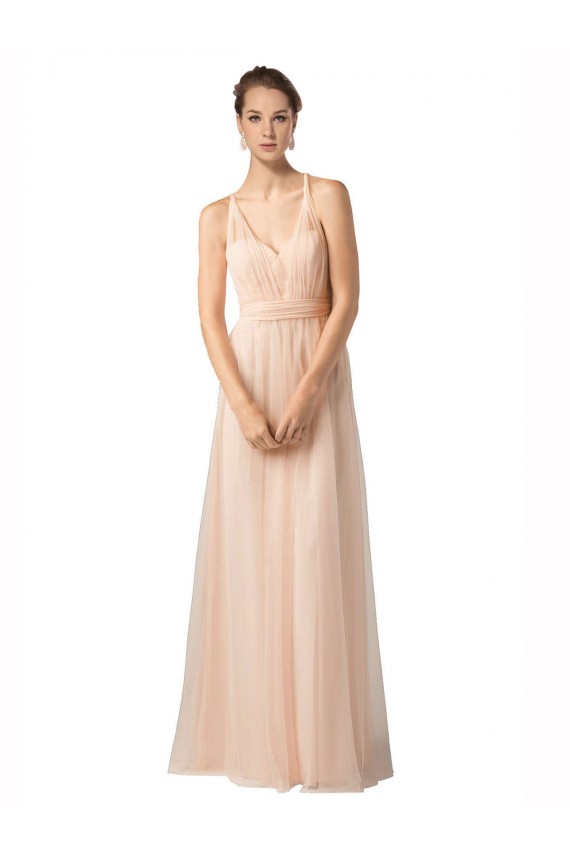Sweetheart Long Tulle Nude Sleeveless Bridesmaid Dress / Evening Dress Darwin