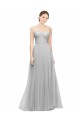 Sweetheart Long Tulle Silver Sleeveless Bridesmaid Dress Darwin