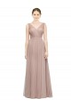 V-Neck Long Tulle Blush Sleeveless Bridesmaid Dress Darwin